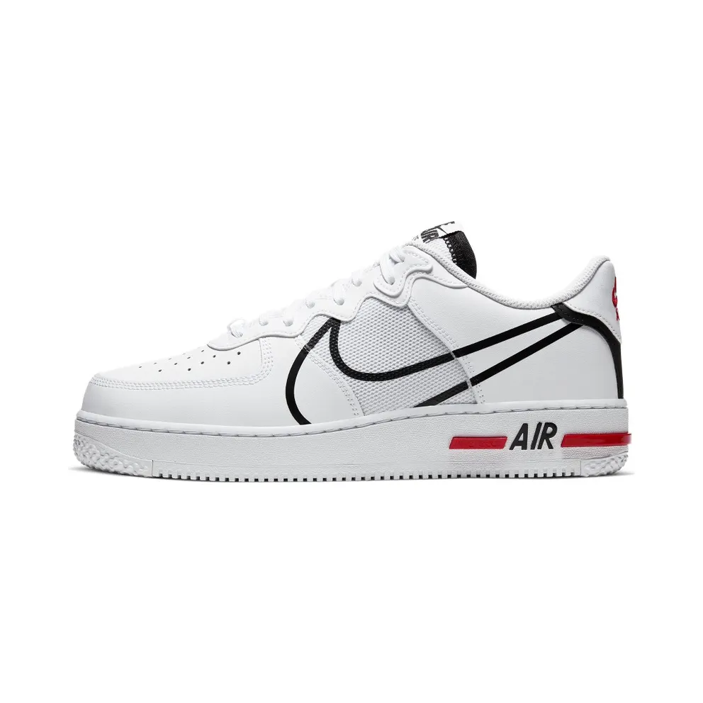 Nike Air Force 1 React White Black Red (2020) (CD4366-100)