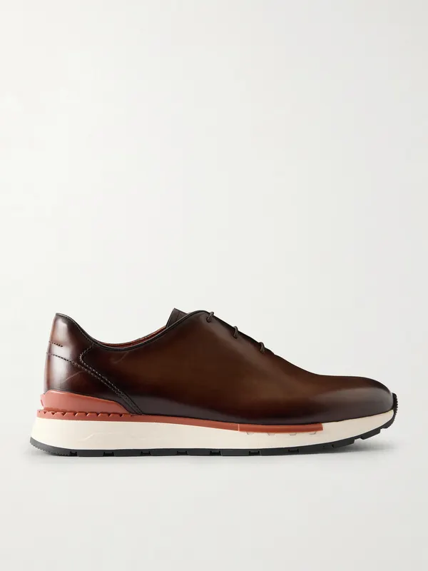 Berluti Fast Track Full-Grain Venezia Softy Leather Sneakers Brown (S6544-001)