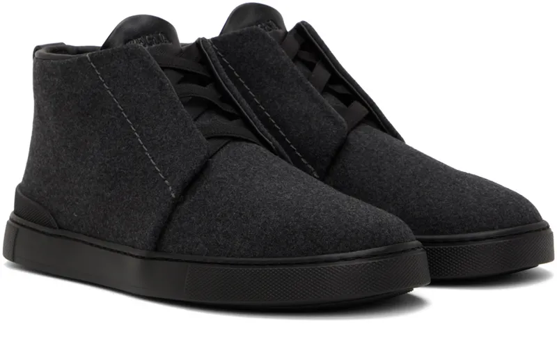 ZEGNA Gray Triple Stitch™ Sneakers (LHUTE-S5075Z)