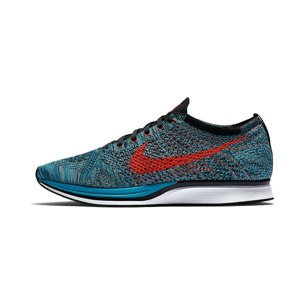 Nike Flyknit Racer Glacier Blue Turquoise Crimson Red (526628-404)