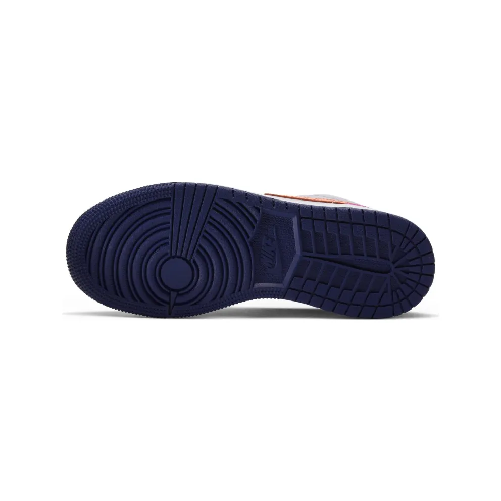 Jordan 1 Low Pink Corduroy (GS) White/Navy/Pink (554723-502)