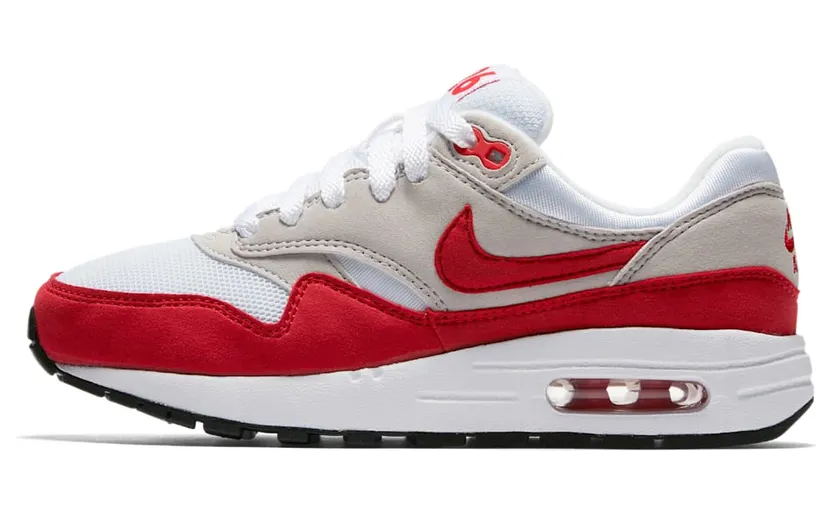 Nike Air Max 1 Air Max Day Red 2017 (GS) “White / Neutral Grey / Black / University Red” (827657-101)