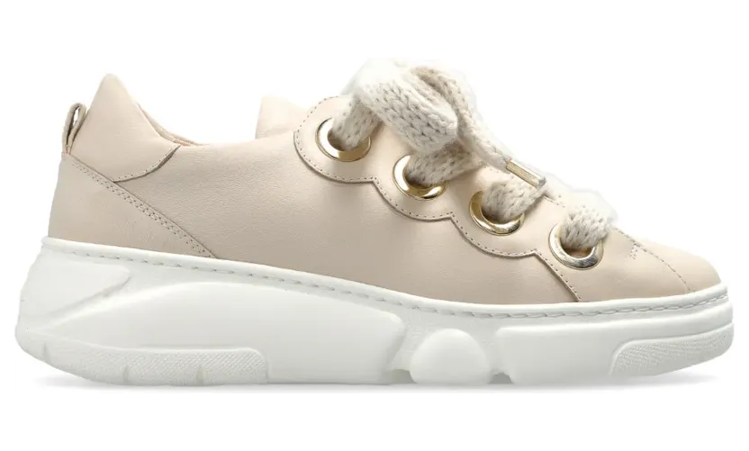 AGL Soft Bubble leather sneakers – Beige (D938055PGSOFTY)