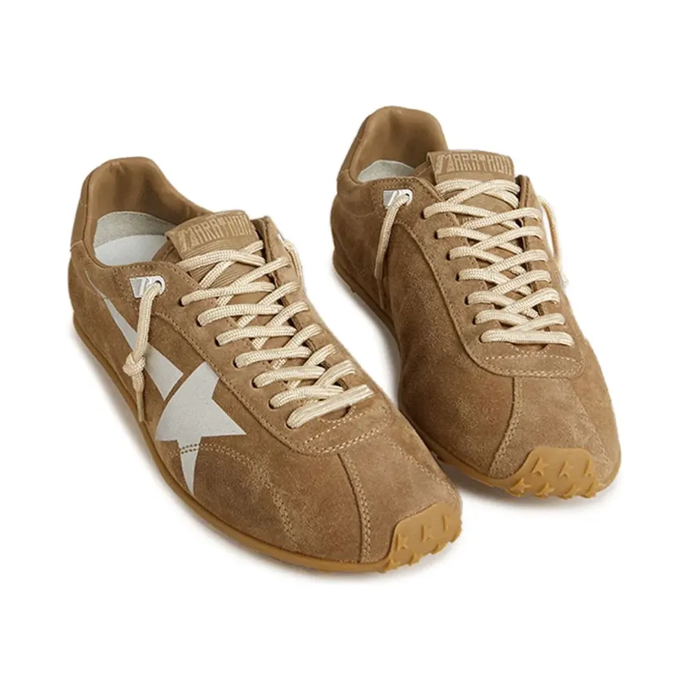Golden Goose Marathon Speed sneakers met suède ster – Bruin (GWF00892F007406)