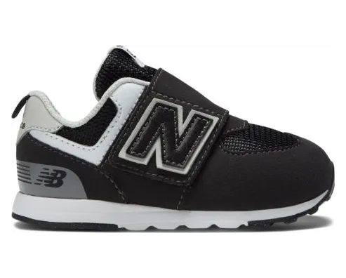 New Balance 574 Hook and Loop TD “Black Silver Metallic” (NW574BK)