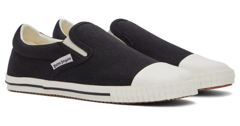 Palm Angels Black Vulcanized Low-Top Sneakers (PMIA074S22FAB0011001) (4)