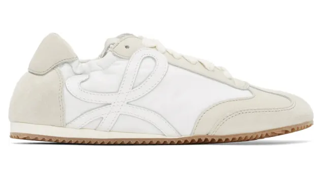 Loewe Off-White and White Ballet Runner Sneakers (453.29.163)