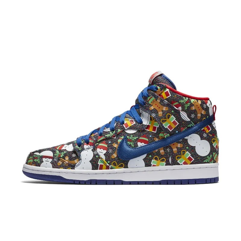 Nike SB Dunk High Concepts Ugly Christmas Sweater (2017) Blue Ribbon/Blue Ribbon-Atom Red (881758-446)