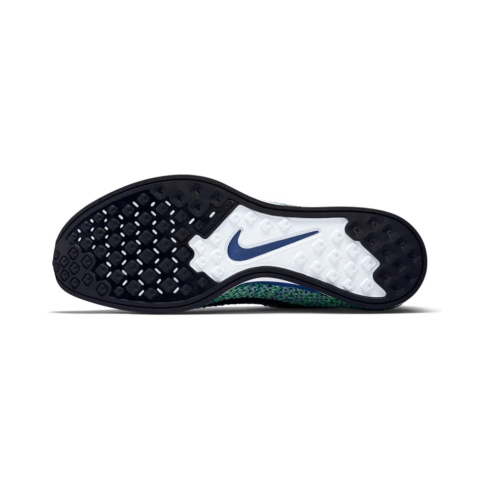 Nike Flyknit Racer Tranquil White/Black-Game Royal-Green Strike (526628-104)