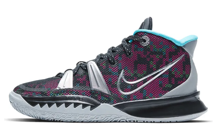 Nike Kyrie 7 GS ‘Pixel Camo’ Black/Light Smoke Grey/Blue Fury/Metallic Silver (CT4080-008)