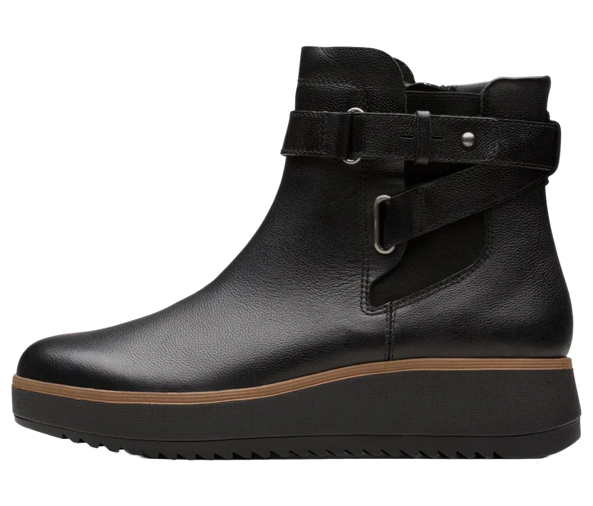 Clarks Zylah Faye “Black Leather” (26180102)