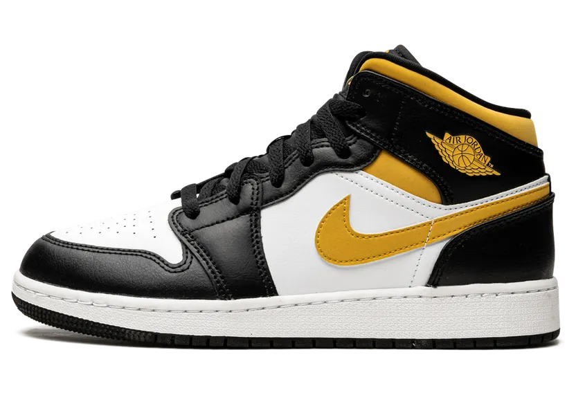 Air Jordan 1 Mid White Pollen Black (554724-177)