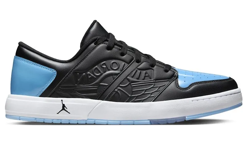 Jordan Nu Retro 1 Low Black White Football Grey University Blue (DV5141-004)