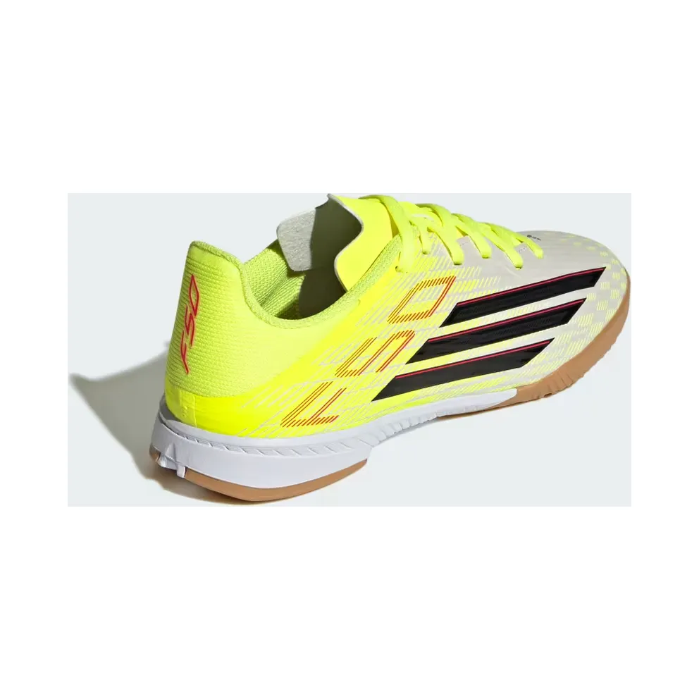 adidas F50 League Indoor Football Shoes Kids “Team Solar Yellow 2 / Core Black / Lucid Red” (JR9019)