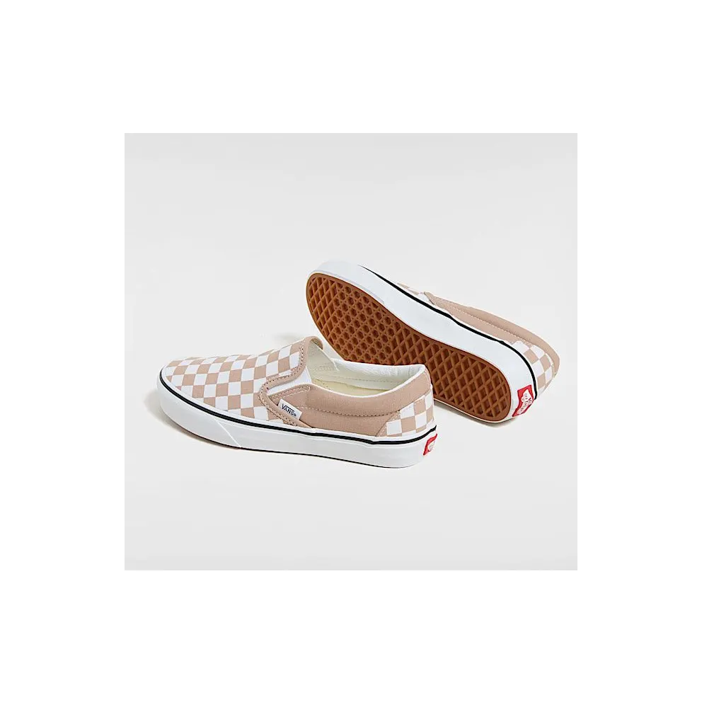 Vans Classic Slip-On Checkerboard Warm Taupe Brown White (VN000D6YE2V)