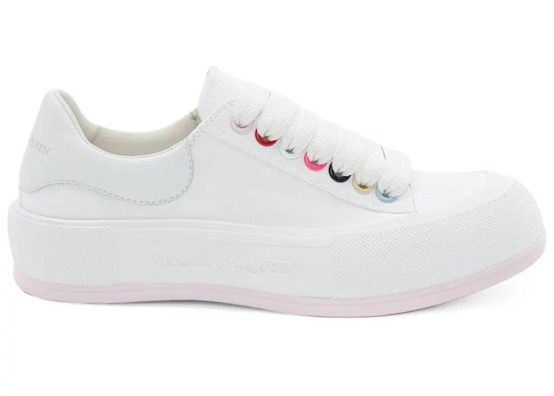 Alexander McQueen Deck Skate Plimsoll Lace-Up White Multi (654593W4MVR9548)