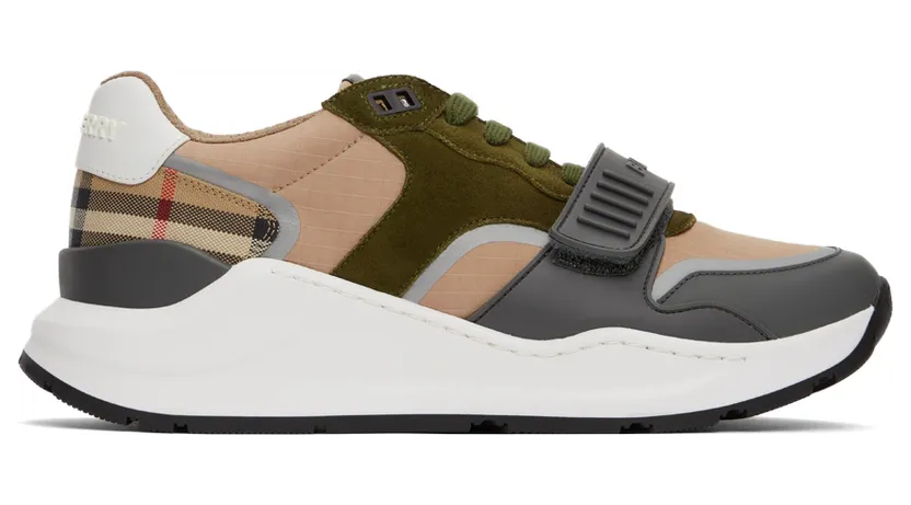 Burberry Green & Beige Ramsey Sneakers (8045292)