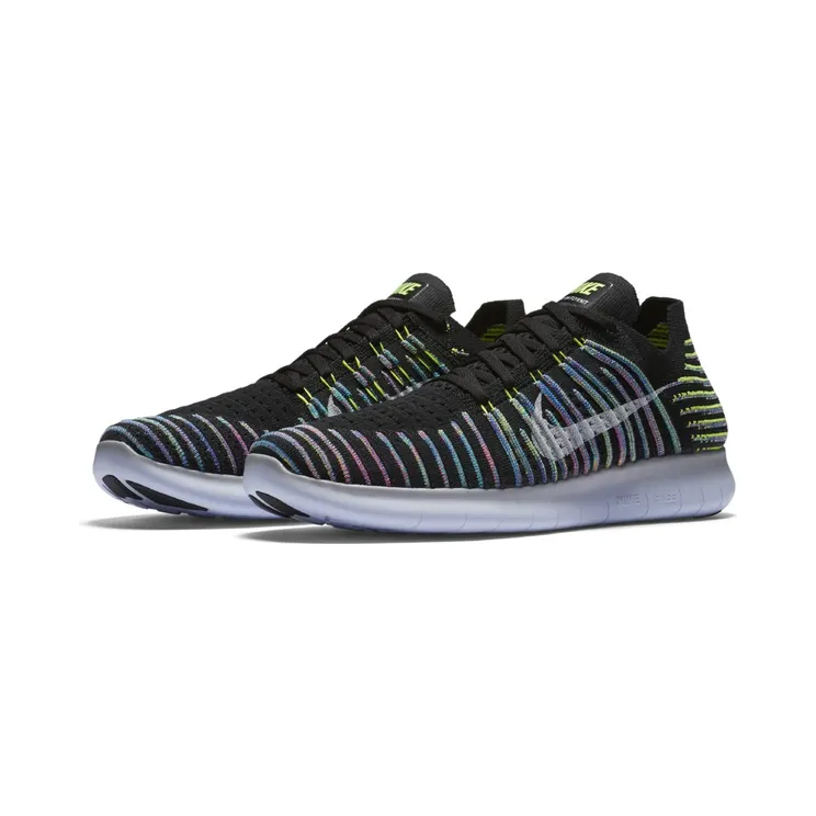 Nike Free RN Flyknit Black/White-Volt-Blue Lagoon (831069-003)