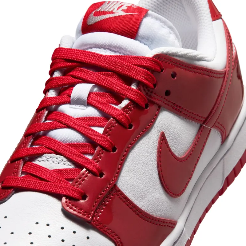 Nike Dunk Low SE Womens “Patent White University Red” (IV5104-101)