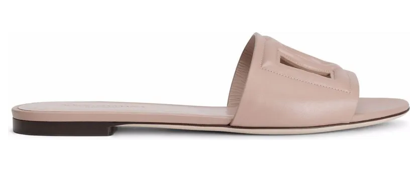 Dolce & Gabbana Dg Logo Leather Flat Sandals CQ0436AY32980402