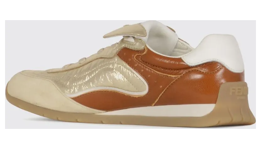 Fendi Wave Pulse Leather Sneakers Gold (8E8820AYFCF1TZ3) (2)