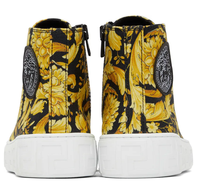 Versace Kids Black & Gold Barocco High Sneakers (10027041A02619) (2)