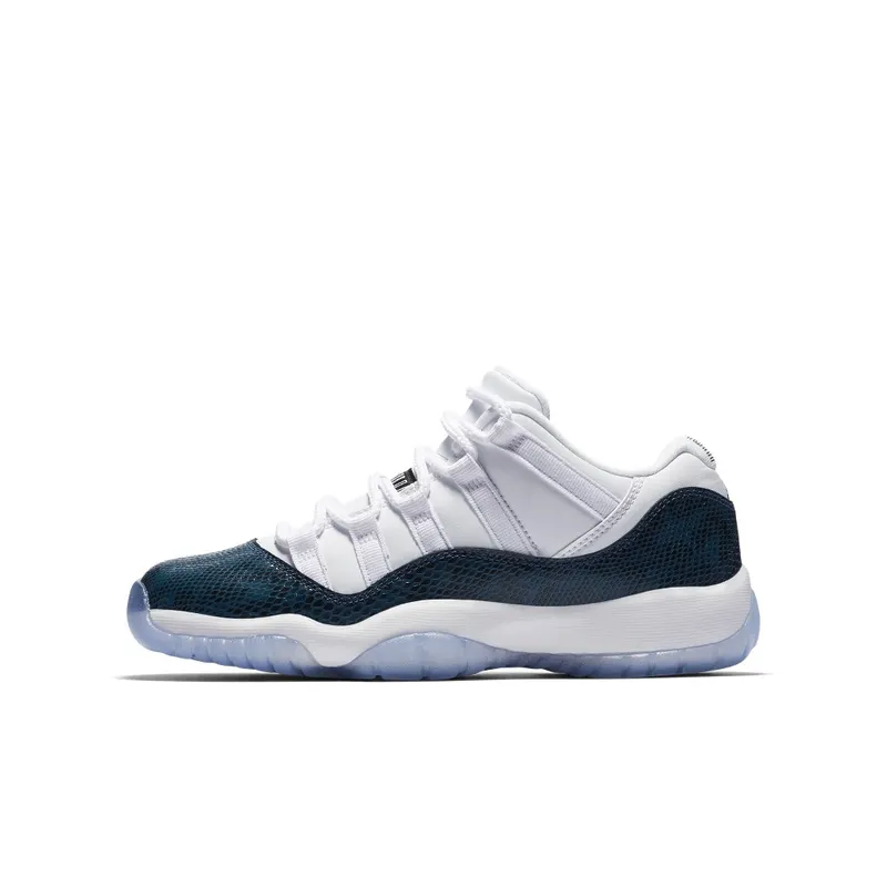 Jordan 11 Retro Low Snake Navy 2019 (GS) White/Black-Navy (CD6847-102)