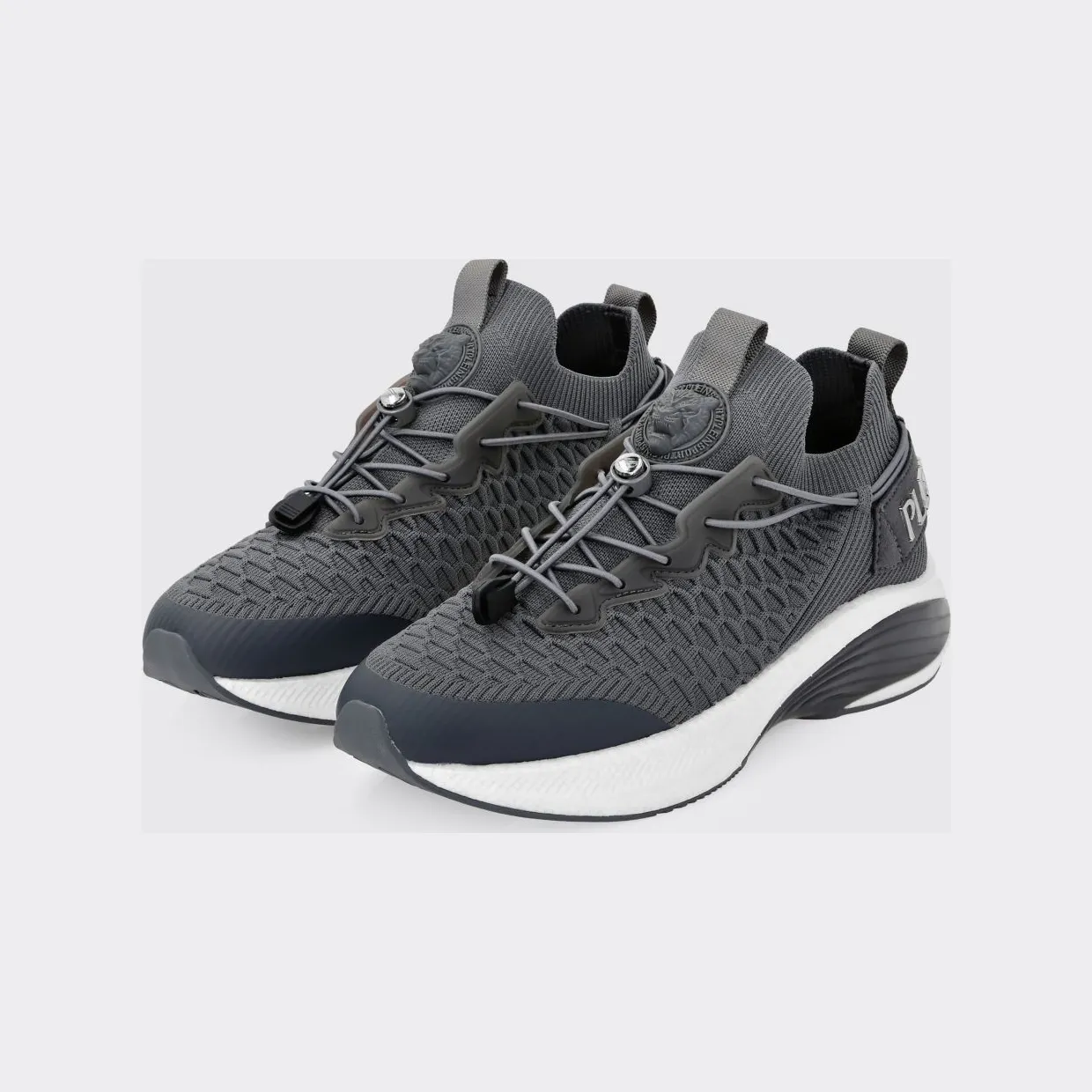Plein Sport Crochet Knit Sneakers Grey (SAESUSC0751STE003N72)