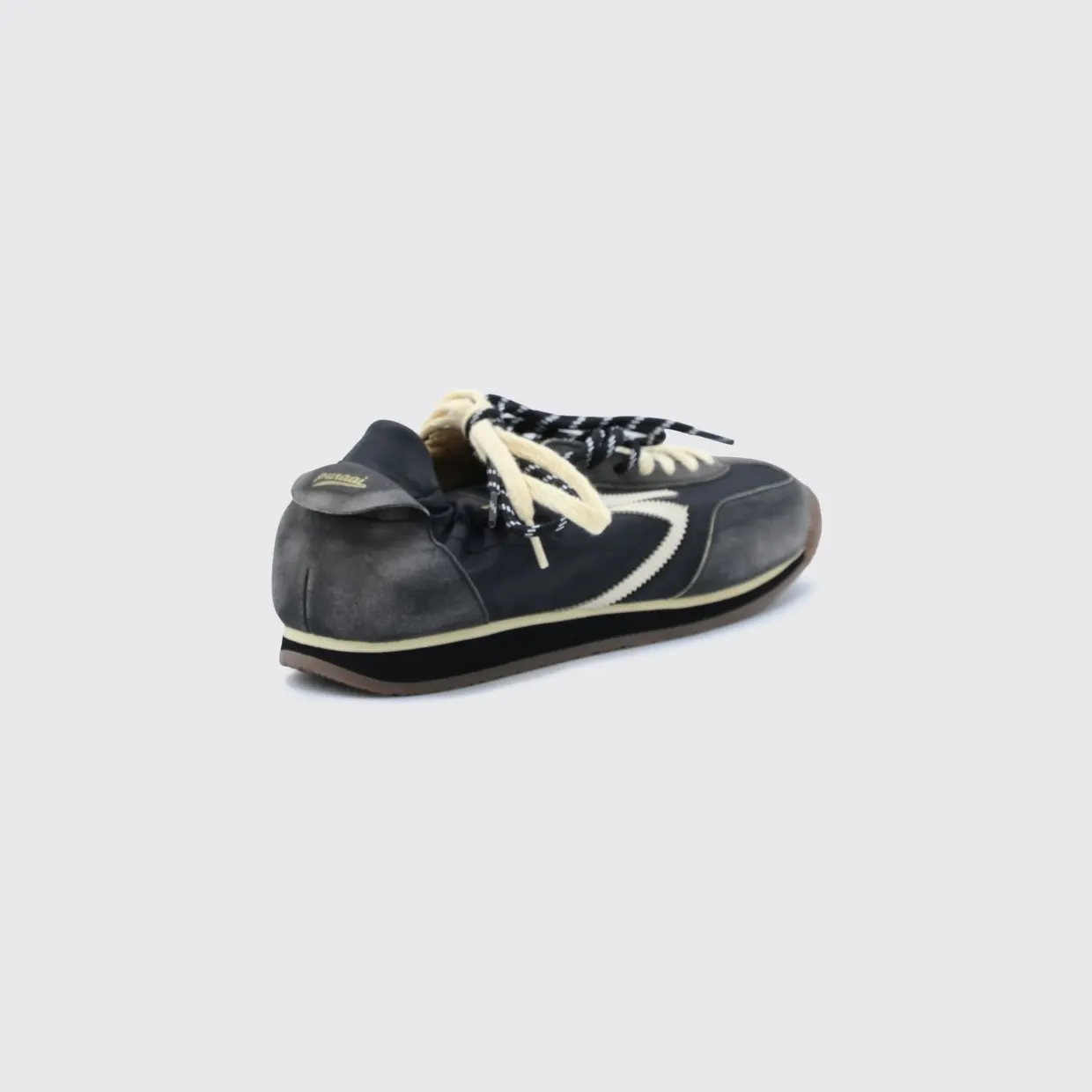 Puraai Panther Low-Top Sneakers in Vegan Leather and Recycled Nylon Black (PU602P055) (2)