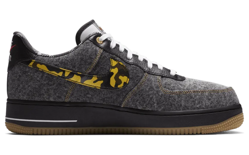 Nike Air Force 1 Low ‘Camo Denim Remix’ Black/Multi-Color/White/Metallic Gold (DB1964-001)