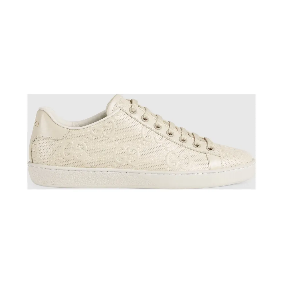 Gucci Ace GG Embossed Cream (W) (660135 1XK10 9022)