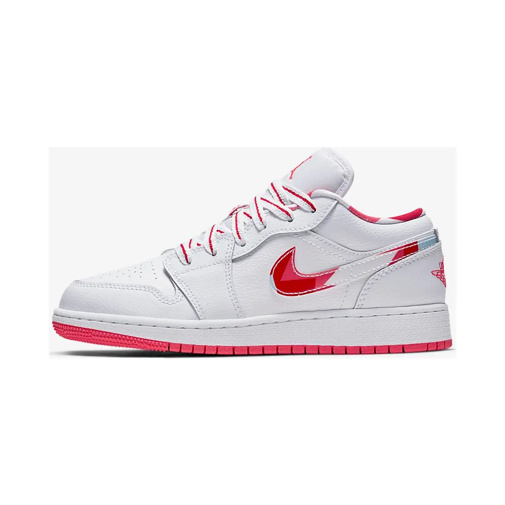 Jordan 1 Low Topaz Mist (GS) White/Ember Glow-Topaz Mist-University Red (554723-104)