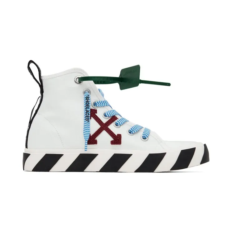 OFF-WHITE Vulcanized Mid Top White Burgundy Arrow (OMIA119F22FAB0010125)