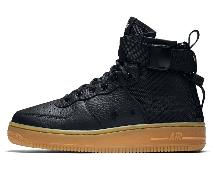 Nike SF Air Force 1 Mid Black Gum (GS)