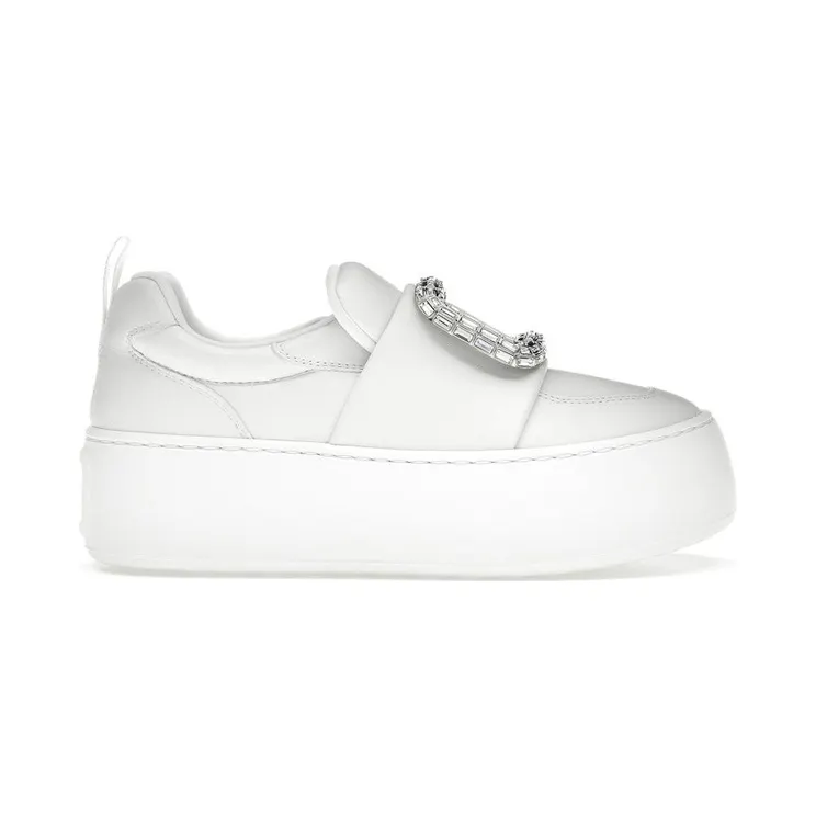 Roger Vivier Viv’ Up White Crystal Buckle (RVW73938910LE9B001)