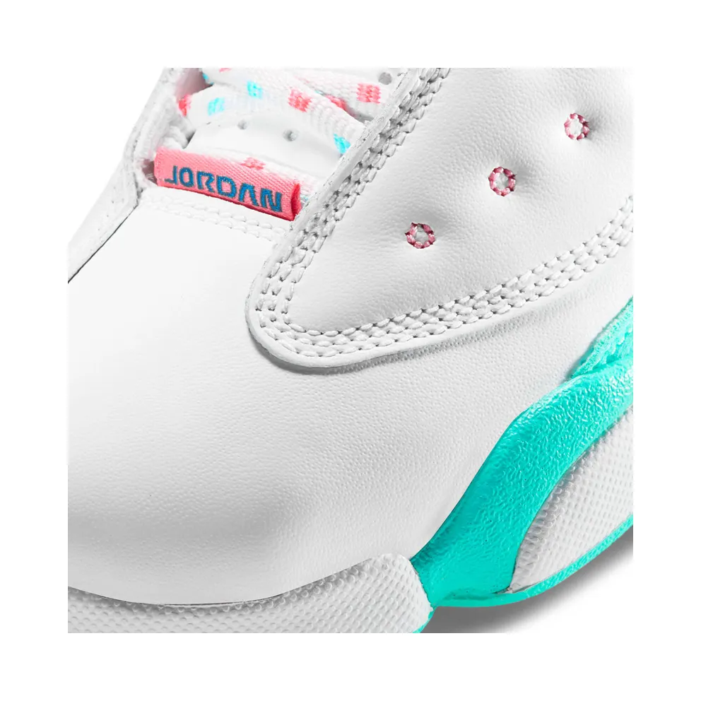 Jordan 13 Retro White Soar Green Pink (PS) White/Soar-Green-Pink (439669-100)