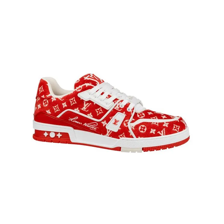 Louis Vuitton Trainer Red Monogram Textile (1ABFSU)