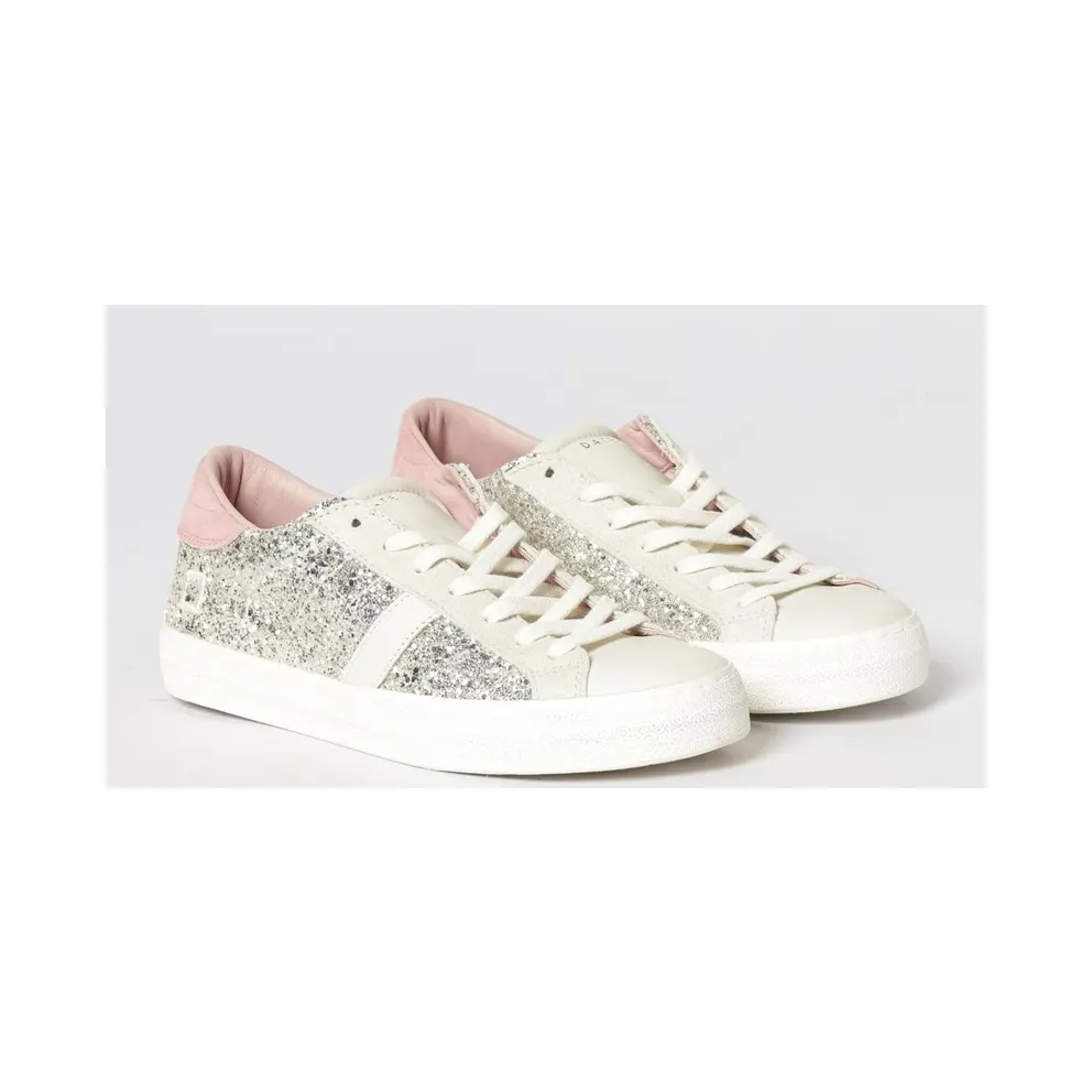D.A.T.E D. A.T. E. Hill Sneakers in Suede and Glitter Platinum (W441HLGLPL)