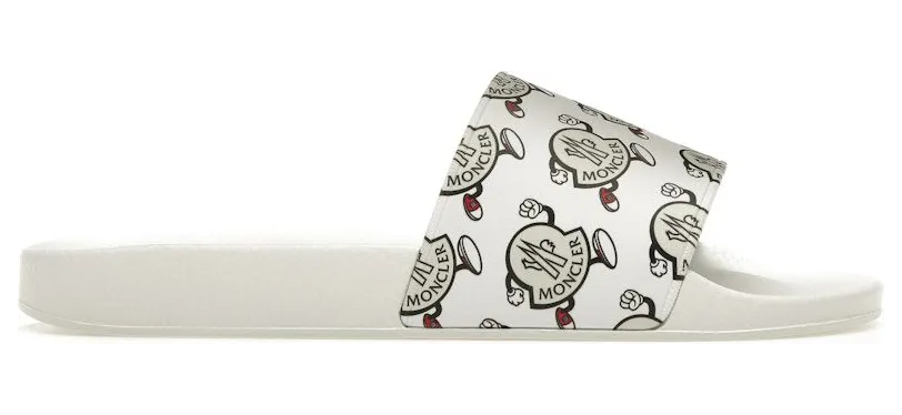 Moncler Basile Slide Logo Print White (C00040 M3127 001)