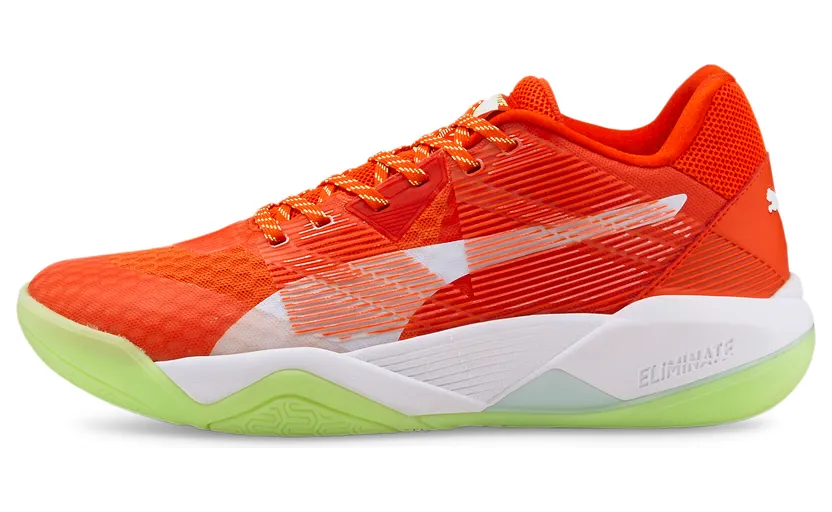 Puma Eliminate Power Nitro handbalschoenen Groen/Wit/Oranje (106460-04)