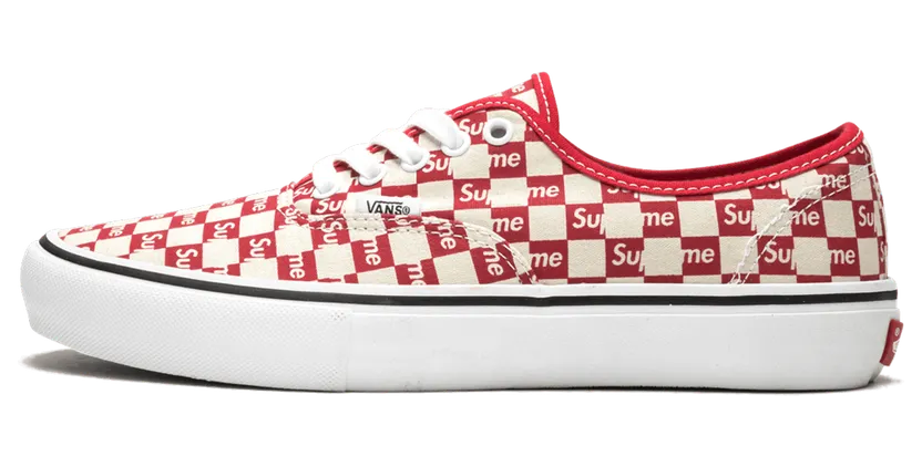 Vans Authentic Supreme Red Checker Logo