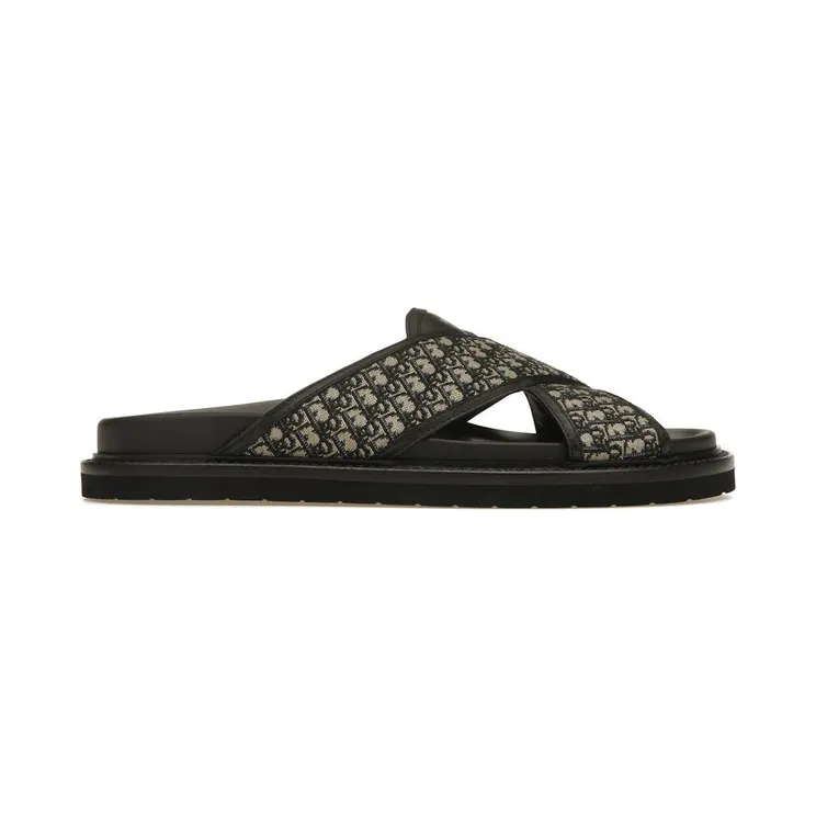 Dior Aqua Sandals Oblique Jacquard Navy Black (3SA112ZSK961)