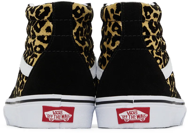 Vans Kids Gold & Black Leopard Sk8-Hi Big Kids (VN0A4UI2ABS1)