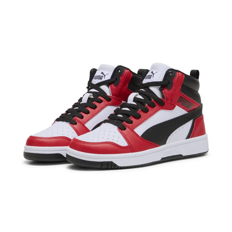Puma Rebound V6 Mid “Puma White / Puma Black / For All Time Red” (393831_03)