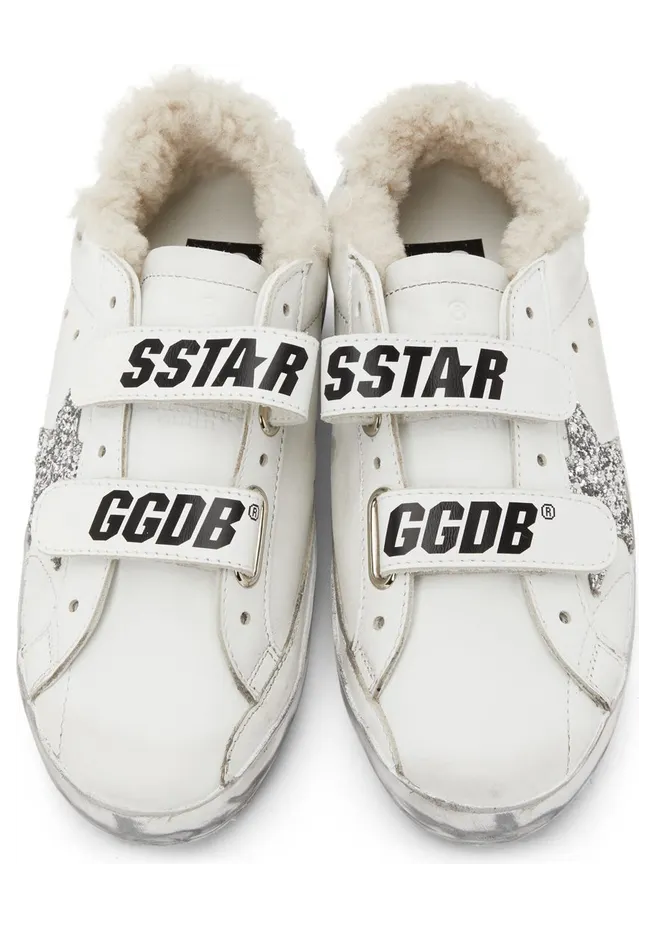 Golden Goose Shearling & Glitter Old School Sneakers (F00111.F000803.10224) (5)
