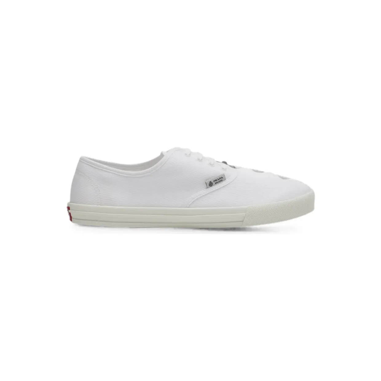 Sneakers in white drill fabric 1E402O0303LKE/T_PRADA-F0009_500-41