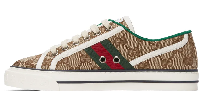 Gucci Beige GG Supreme ‘Gucci Tennis 1977’ Sneakers (606110 HVK20) (3)