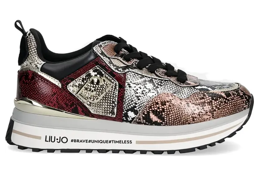 LIU JO Sneakers met slangenleer-effect – Beige (BF5009EX005)