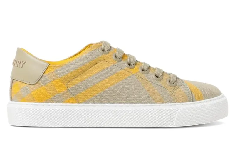 Burberry Checked Cotton Sneakers Yellow (8077381)