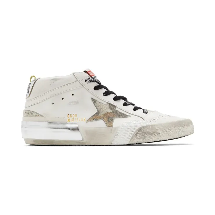 Golden Goose White & Silver Mid Star Classic Sneakers (GMF00122.F002589.10917)